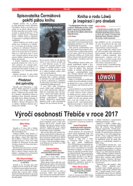 Výročí osobností Třebíče v roce 2017