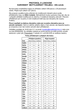 P ropozice - Statistika plavání