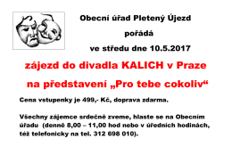 Pozv&aacute;nka na z&aacute;jezd do divadla KALICH
