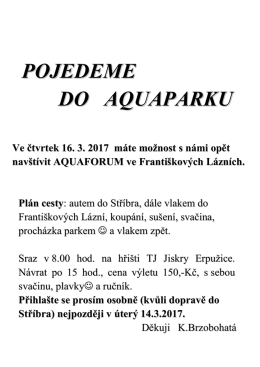 16.3.2017 Pojedeme se koupat