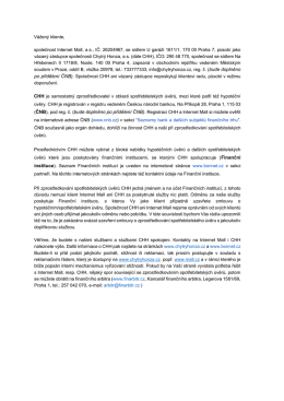 Vážený kliente, společnost Internet Mall, a.s., IČ: 26204967, se
