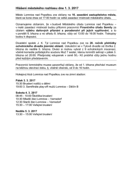 Hl&aacute;&scaron;en&iacute; městsk&eacute;ho rozhlasu dne 1. 3. 2017