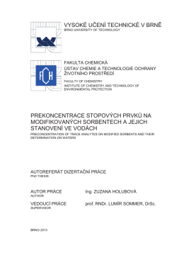 VYSOKÉ UýENÍ TECHNICKÉ V BRN PREKONCENTRACE