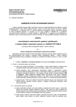Nařízení státní veterinární správy