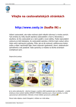 buďte IN - Cestovatelské stránky