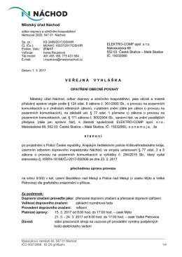 veřejná vyhláška - Město Police nad Metují