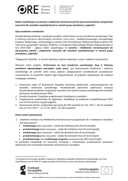 Nabór uzupełniający na autorów i redaktorów
