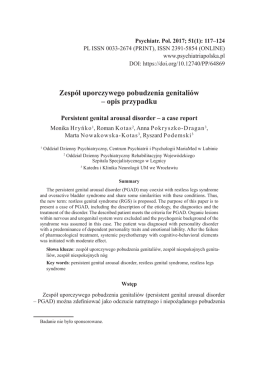 Zesp&oacute;ł uporczywego pobudzenia genitali&oacute;w &ndash; opis przypadku