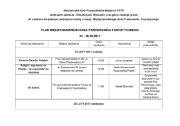 PLAN MIĘDZYNAROWEGO DNIA PRZEWODNIKA