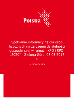 Spotkanie informacyjne dla osób fizycznych na założenie
