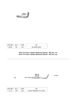 (Diesel) - HP, kW, ccm MAN TGX Rury układu chłodz