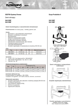 GESTRA Systemy Parowe Grupa Produkt&oacute;w A Zaw&oacute;r odcinający