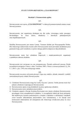 Statut - Stowarzyszenie "Czas Rozwoju"
