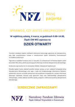 SPRAWDŹ, CZY JESTEŚ UBEZPIECZONY W najbliższą sobotę, 4