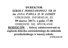 Spotkanie dla rodzic&oacute;w sześciolatk&oacute;w