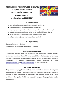 REGULAMIN II POWIATOWEGO KONKURSU Z JĘZYKA
