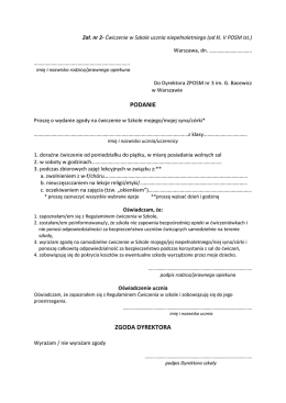 Zał. nr 2 do Regulaminu ćwiczeniówek
