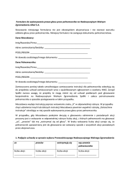 Formularz do wykonywania prawa głosu przez