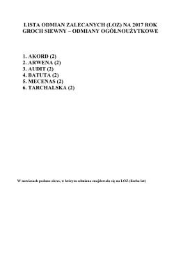 (loz) na 2017 rok groch siewny &ndash; odmiany og&oacute;lnoużytkowe