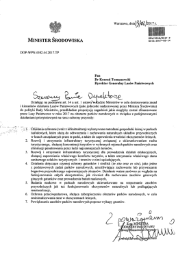 Pismo Ministra Środowiska z dnia 13.02.2017 r.