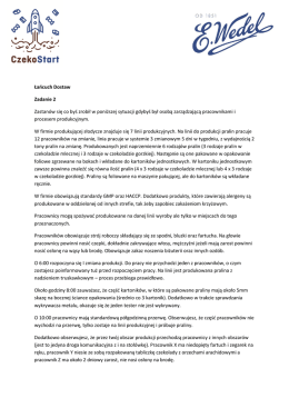 Łańcuch Dostaw Zadanie 2 Zastan&oacute;w się co byś zrobił w