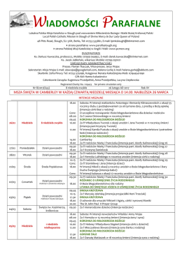 Wiadomości Parafialne - Lokalna Polska Misja Katolicka w Slough