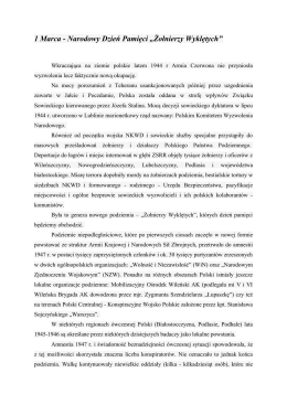 1 Marca - Narodowy Dzień Pamięci &bdquo;Żołnierzy