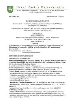 Zaproszenie do składania ofert