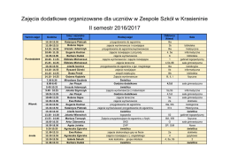 Zajęcia dodatkowe