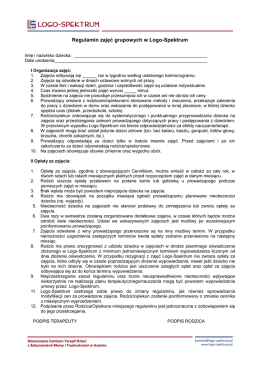 Regulamin zajęć grupowych w Logo-Spektrum