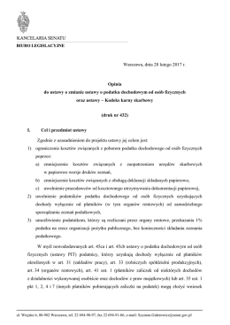 Opinia do ustawy o zmianie ustawy o podatku dochodowym od osób