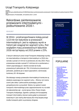 podsumowanie 2016 r. - Urząd Transportu Kolejowego
