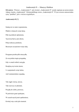 Anakreontyk II — Maurycy Rubikon