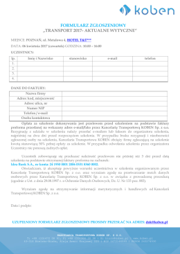 formularz zgłoszeniowy