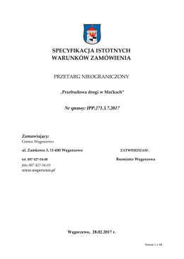 specyfikacja istotnych warunk&oacute;w zam&oacute;wienia