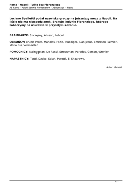 Wersja PDF - AS Roma.pl