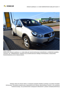 nissan qashqai 1.6 115km serwisowany,szklany dach