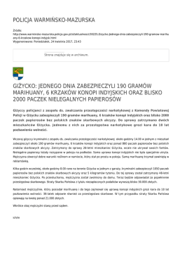 POLICJA WARMIŃSKO-MAZURSKA GIŻYCKO: JEDNEGO DNIA