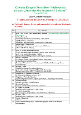 Działalność lecznicza. Podmioty leczniczeotwiera się w nowym oknie