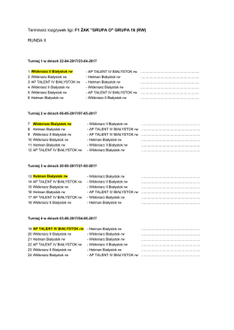 Terminarz rozgrywek ligi:F1 ŻAK "GRUPA O" GRUPA 16 (RW)