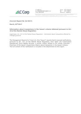 (Current Report No 16/2017) March, 02th2017