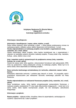 Informacje o beneficjencie