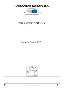 PL PL PARLAMENT EUROPEJSKI PORZĄDEK DZIENNY