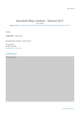 Kaszubski Bieg Lesok&oacute;w &ndash; Szemud 2017