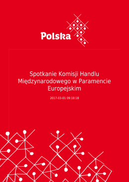 Spotkanie Komisji Handlu Międzynarodowego w Paramencie