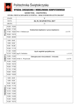 KIERUNEK – ZARZĄDZANIE I INŻYNIERIA PRODUKCJI