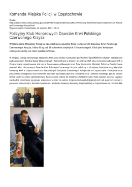 Generuj PDF - Komenda Miejska Policji w Częstochowie