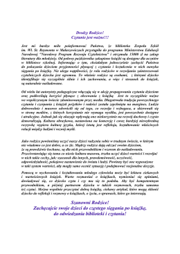 Szanowni Rodzice! - Zesp&oacute;ł Szk&oacute;ł im. Władysława Stanisława