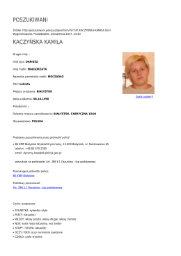 Generuj PDF - Poszukiwani