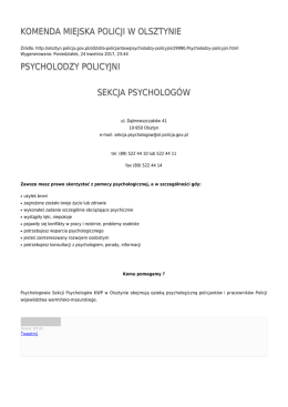 Generuj PDF - Komenda Miejska Policji w Olsztynie